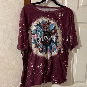 Blessed Graphic Women's Top - Purple XL NWOT.